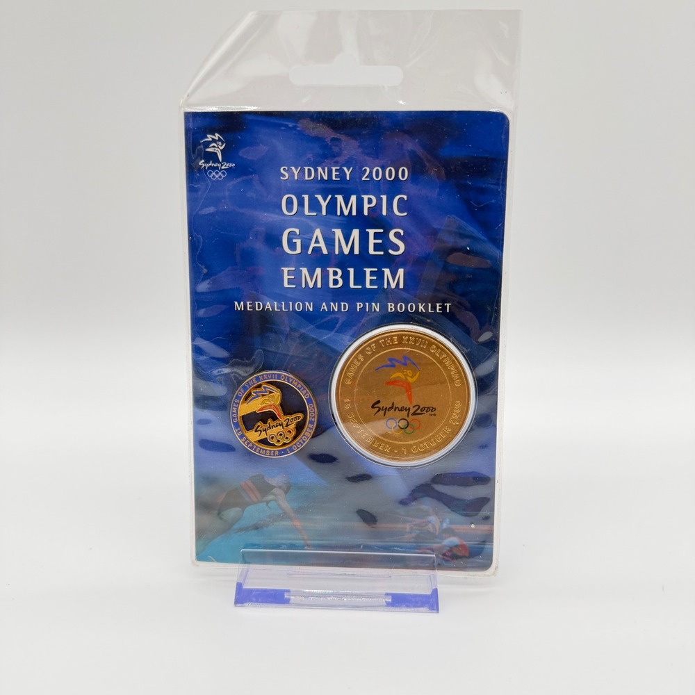 Sydney 2000 Olympic Games Emblem Medallion and Pin Booklet Set Collectible